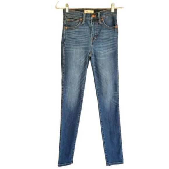 Madewell 10" High-Rise Skinny Jeans Women's Size 25 in Danny Wash G7391 27 - Picture 2 of 10